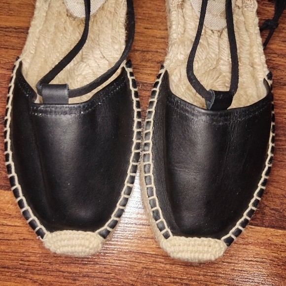Madewell Soludos Platform Gladiator Sandals Espadrilles in Black Leather Size 6 - Picture 5 of 11